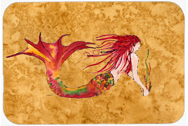 Caroline's Treasures Headed Mermaid Glass Cutting Board
