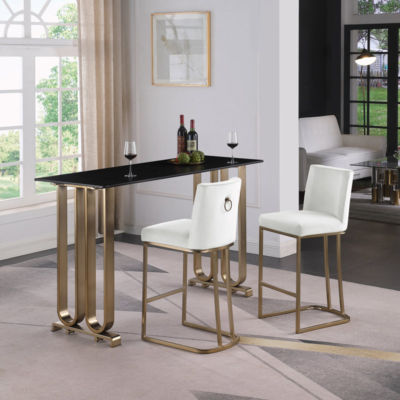 Counter Height 26" Bar Stools with Back, White
