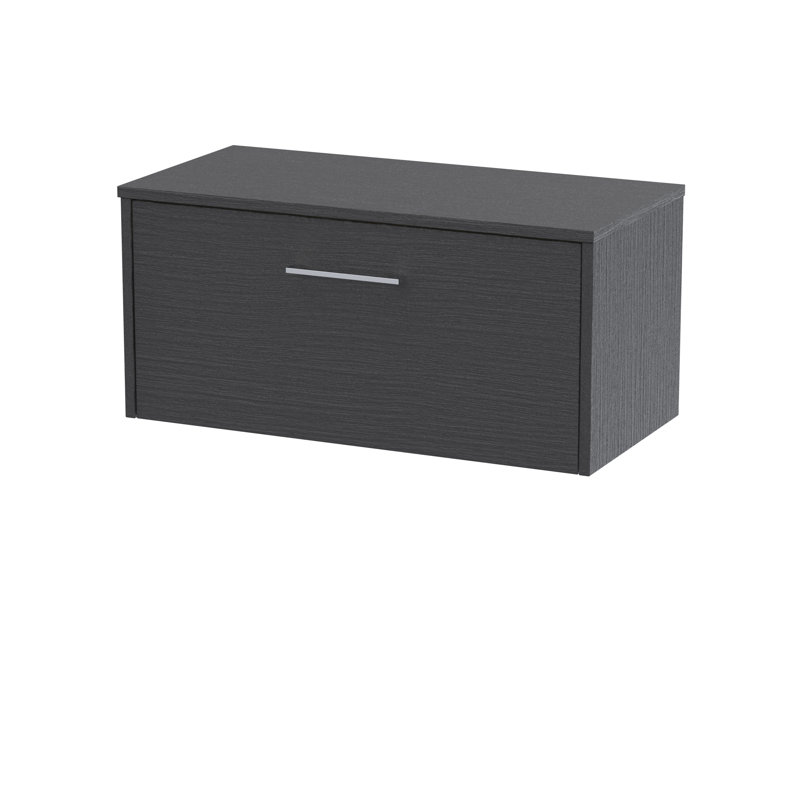 Juno 800mm Wall Hung Single Vanity Unit with Worktop, Graphite Grey
