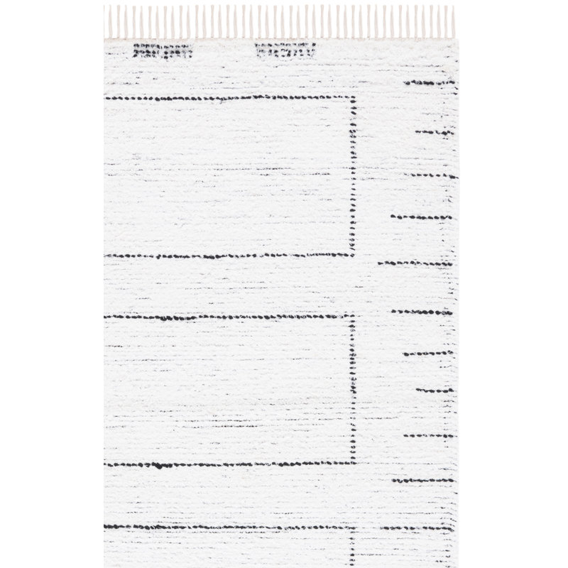 Anahlia Hand Woven Cotton Geometric Rug, Rectangle 8' x 10'