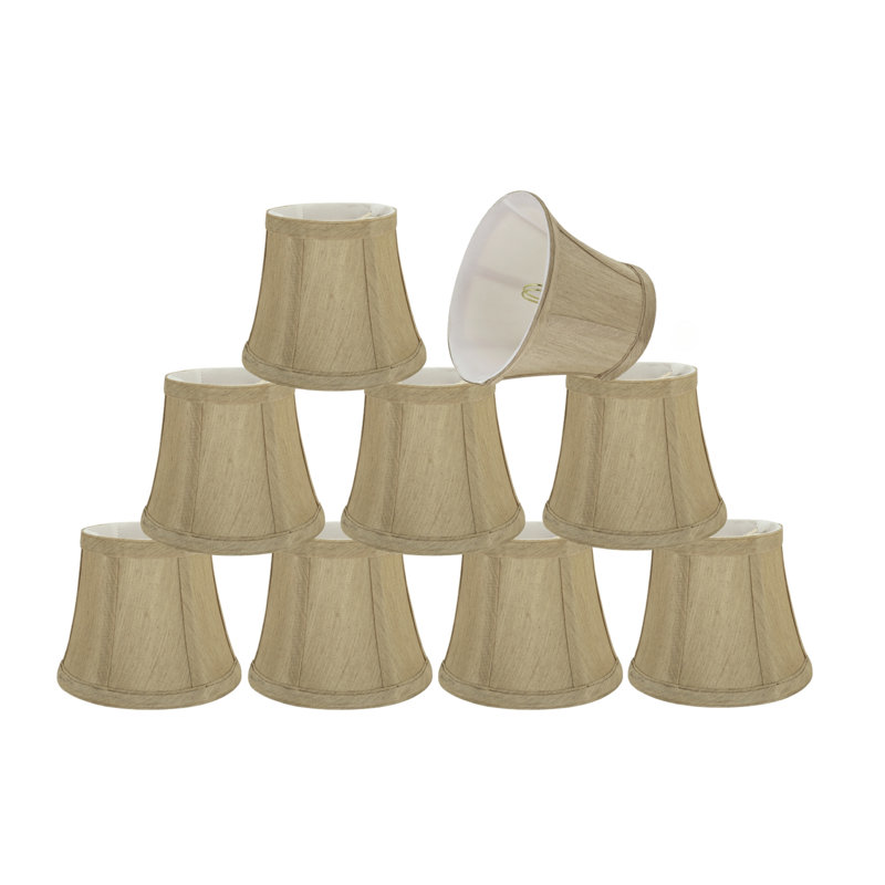 Abat-jour cloche en tissu de style candélabre de 5 po (attache), Beige