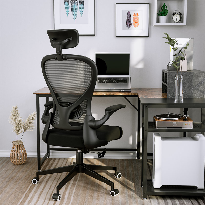 Chaise de bureau, chaise de travail Mauriyah, Noir, Noir