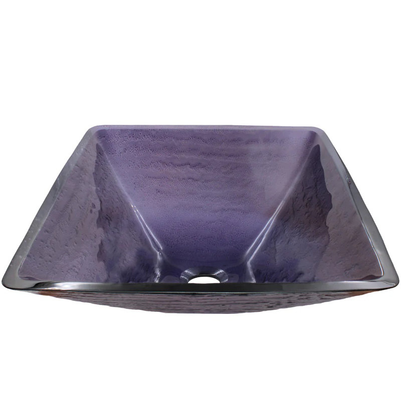 Novatto 17'' Glass Square Bathroom Sink