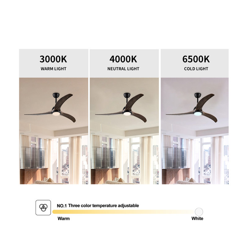 Aura 52" Black and Dark Walnut Ceiling Fan with LED Light and Remote