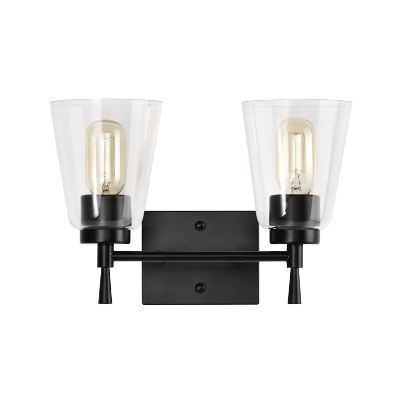 Éclairage pour meuble-lavabo à 2 lumières à intensité variable Briarwood, Noir mat