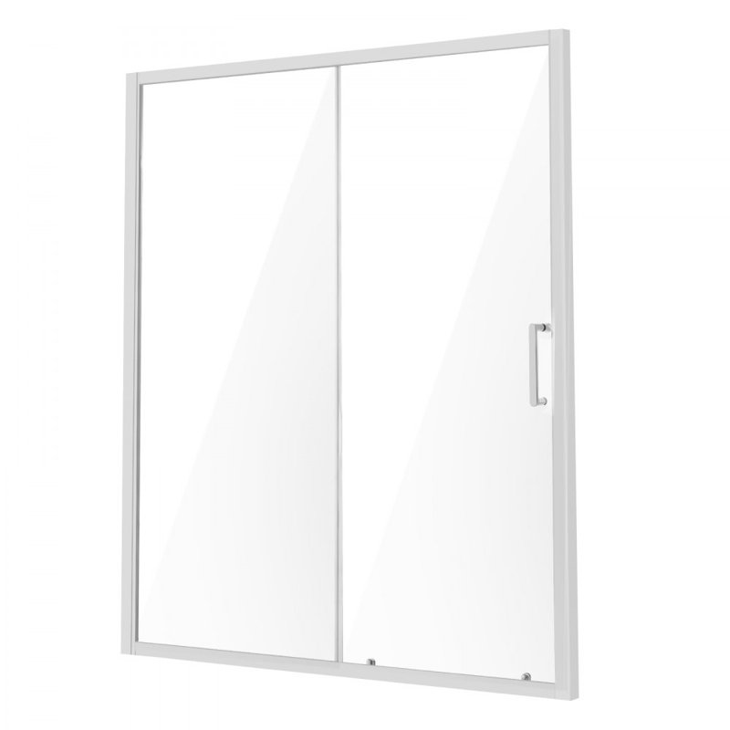 177.8mm H Semi-Frameless Shower Door with Glass, Chrome