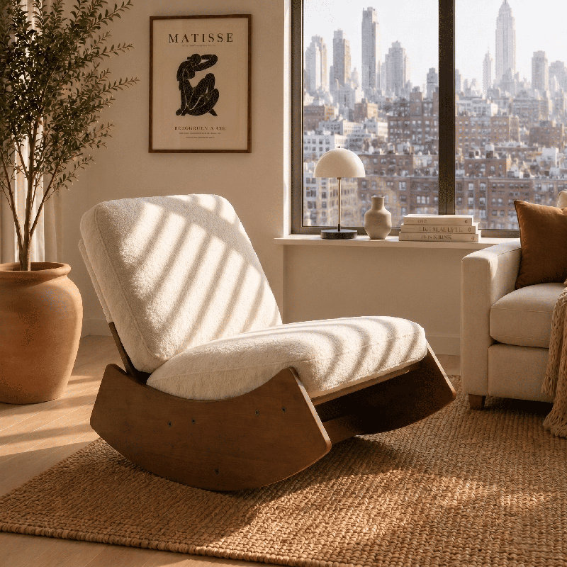 Fauteuil de jeu surdimensionné avec coussin moelleux pour la chambre à coucher et le salon, White