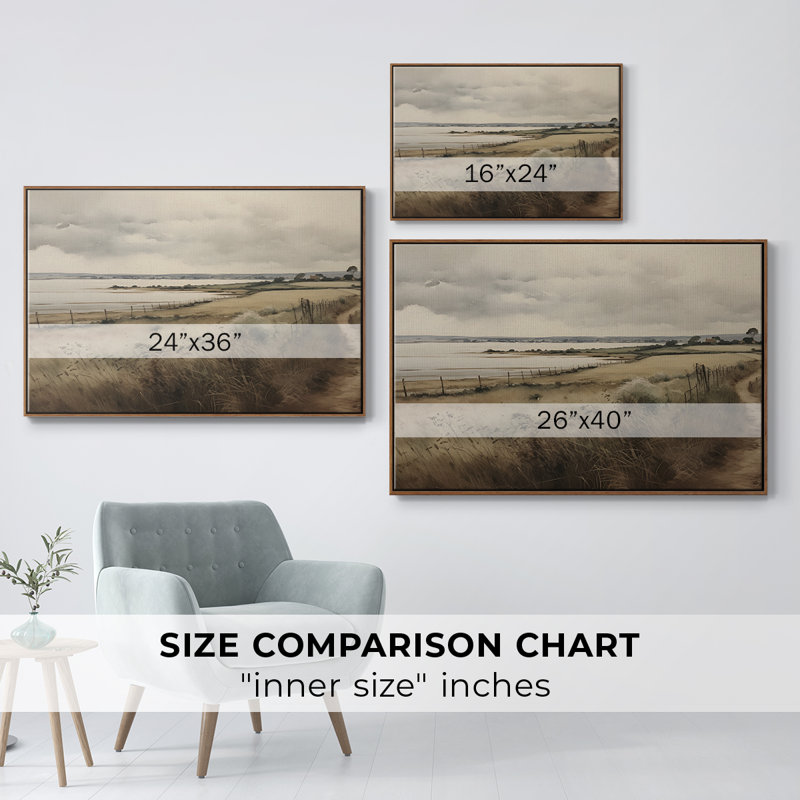 «Vintage Landscape - dxciv» sur toile, Noyer, H 27 po x l 41 po