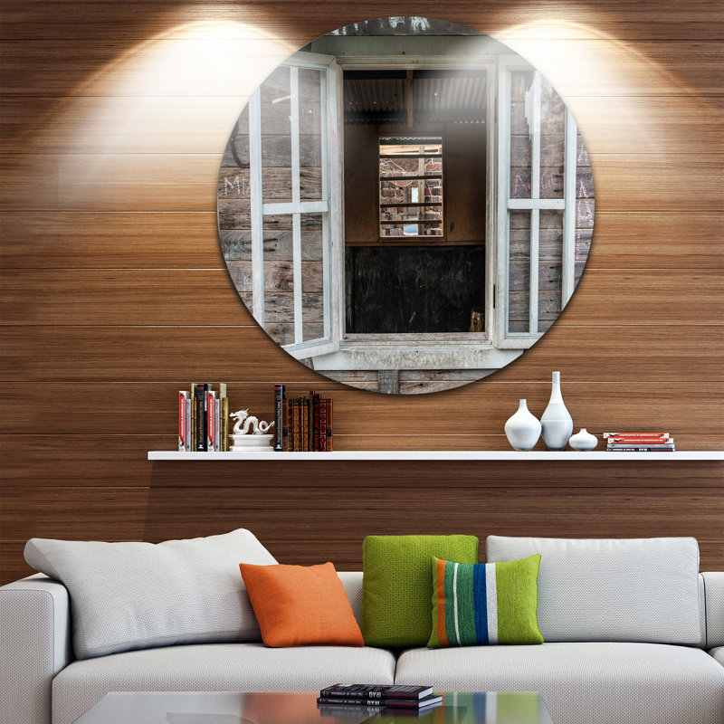 «Wooden Walls and Windows», reproduction de photo sur métal, H 23 po x l 23 po x P 1 po