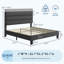 Base de lit plateforme avec tête de lit réglable, support en tissu et lattes en bois, sommier robuste, aucun sommier requis, assemblage facile-1535243560