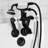 Kingston Brass Kingston Three-Handle 2-Hole Tub Wall Mount Clawfoot Tub Faucet with Hand Shower-65234810