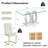 63" Rectangular Glass Dining Table Set, Clear Tempered Glass Top, Double O-Shaped Base, Velvet Upholstered Chairs with Stainless Steel Frames-12983950-12491134