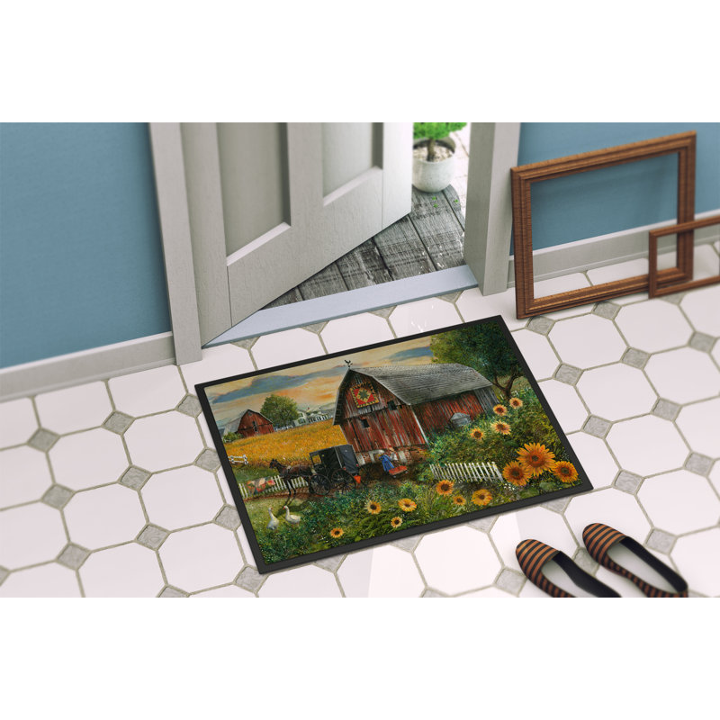 Paillasson d’extérieur antidérapant tournesol Country Paradise, Rectangle 2 pi x 3 pi