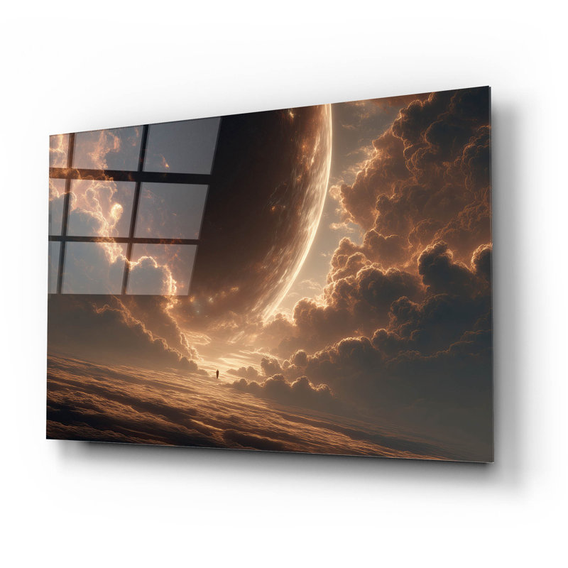 Art mural en verre épique «Marz Sunset 2» par Ann Klee, 24 po x 16 po, H 16 po x l 24 po