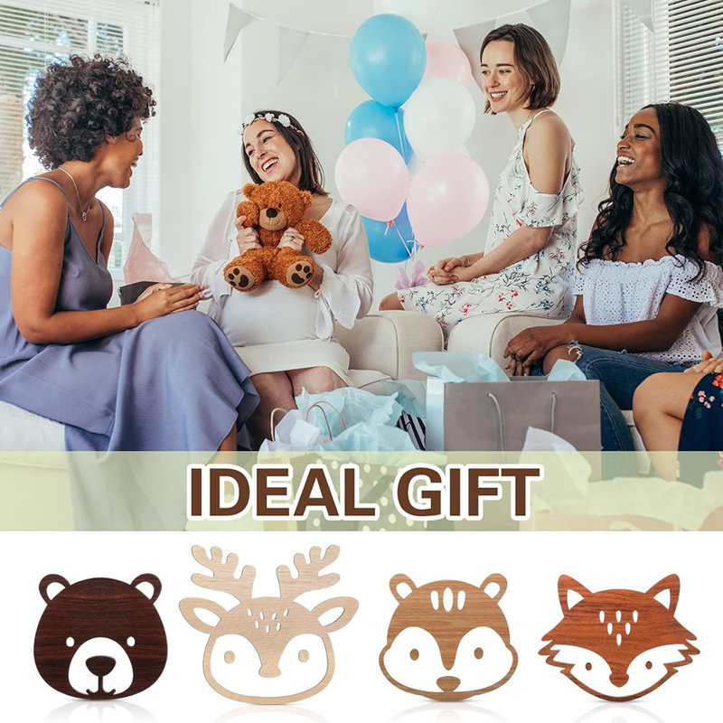 Woodland Animal Wall Decor – Natural Wood – Rustic Forest Nursery And Baby Room Decoration, Adorable Style