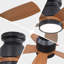 Ventilateur de plafond noir mat 42 pouces avec lumière DEL et moteur à courant continu réversible à 6 vitesses pour le salon de la chambre à coucher
