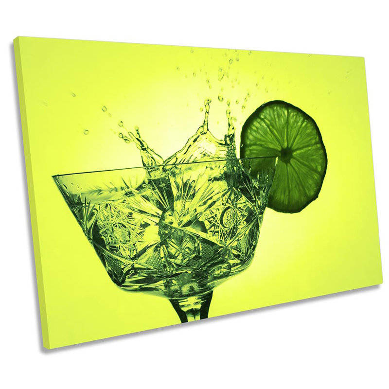 Z0436 Cocktail Kitchen Lime Slice - Wrapped Canvas Print, 30.5cm H  x  45.7cm W 