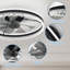 Ventilateur de plafond 24 po à DEL moderne avec lumière, intensité variable, conception en cristal, pales invisibles, télécommande et contrôle de l'application, température de couleur réglable, ventilateur silencieux pour le salon de la chambre à coucher