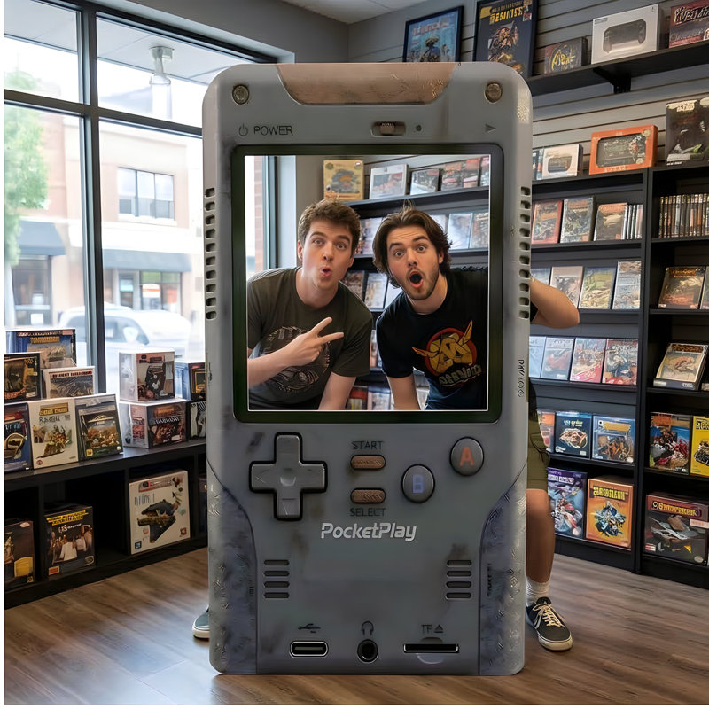 SS11376, jeu de poche, support de console de jeu portable en carton découpé debout