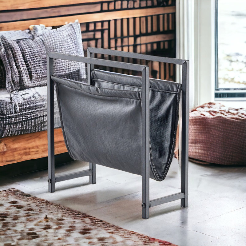 Porte-revues en cuirette Yudany, Noir
