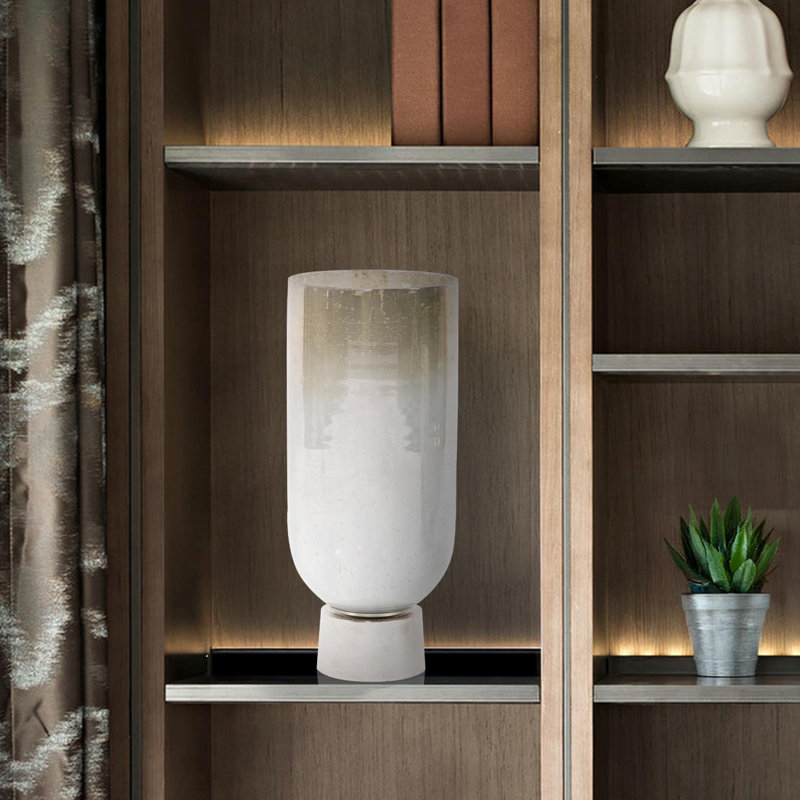 Chaney Aluminum/Glass Table Vase, 19" H x 8" W x 8" D