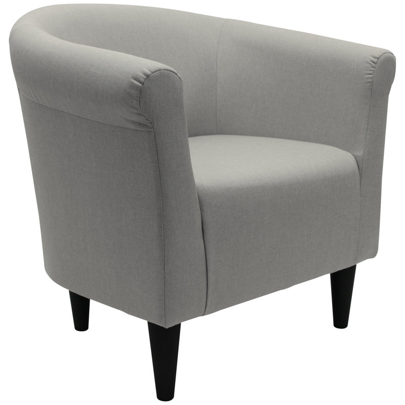 Fauteuil demi-tonneau de 31,5 po de largeur Liam, Tissu performance natté avoine Jitterbug