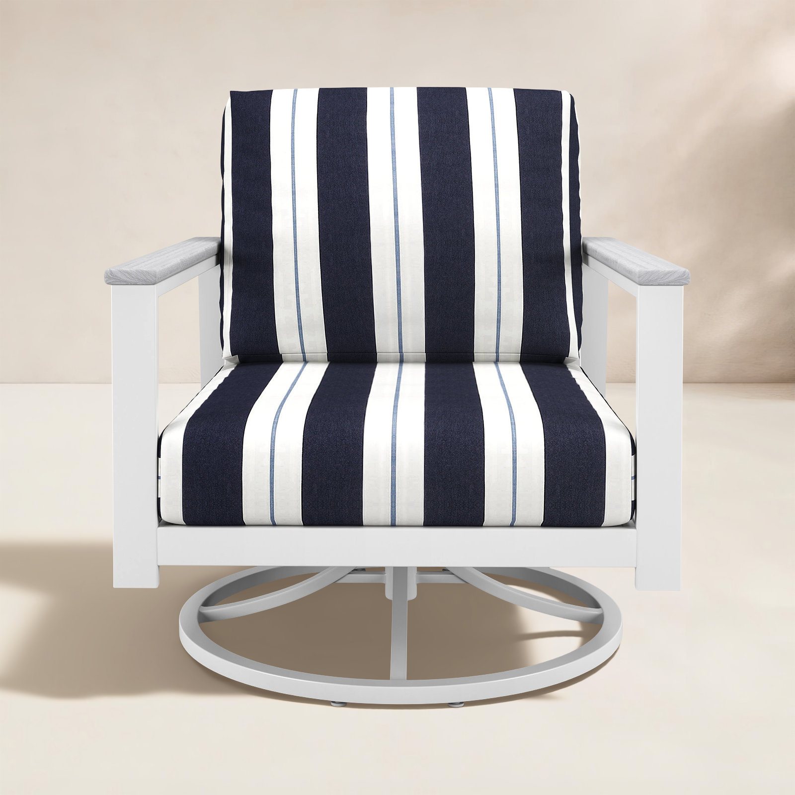 Townsend Metal Outdoor Rocking Chair With Sunbrella Cushion, White