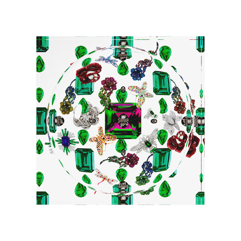 Jewel Box Emeralds White Acrylic Candy Catchall Dish
