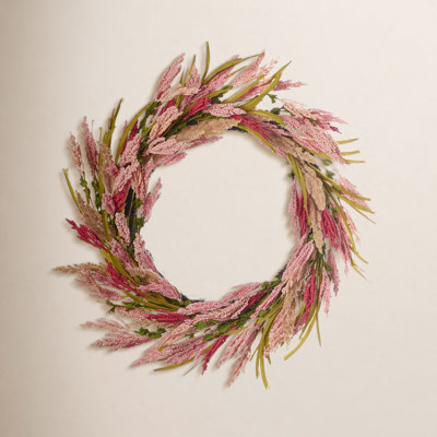 26" Faux Coralie and Astilbe Front Door Summer Wreath