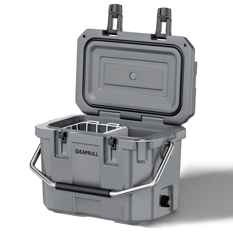 55 Quart Cooler With Wheels, Ice Chests Portable Camping Cooler Holds Ice Up To 6 Days, Leak-proof Outdoor Insulated Cooler With Handle, Cup Holders, Hard Cooler For Camping, Beach, Boat
