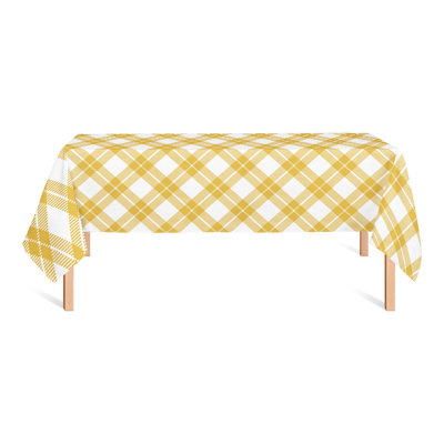 Rectangular Gingham Polyester Tablecloth