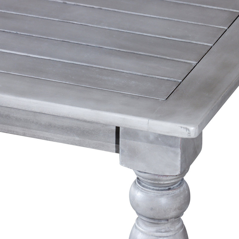Silver Gray Rectangular Outdoor Table For Cheerful Dining With Bewitching Outdoors