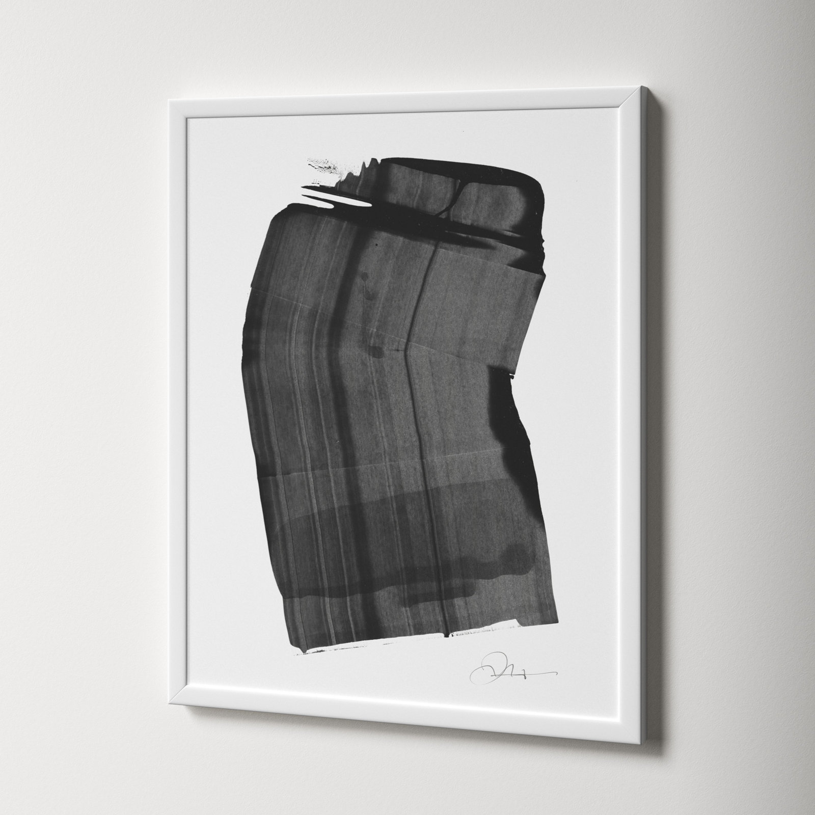 Olivia "Brushstroke 1" Painting, White, 30" H x 24" W x 1.25" D