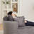 50" Oversized Round Chaise Lounge Chair Indoor, Corduroy Circle Single Cloud Lounge Floor Sofa Chair with Deep Seat, No Assembly Required, Modern Compression Couch for Living Room, Reading-128968582
