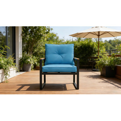 Outdoor Dining Armchair with Cushions
