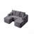 Cloud Sectional Sofa With U-Shape Chaise And Side Pockets , Modern Modular Design, Deep Seating, Upholstered Couch For Living Room/Bedroom, No Assembly Required , Grey,Right-1742499118-1742499122