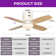 Karlena 36'' Ceiling Fan with LED Lights and Remote Control for Bedroom