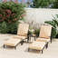 Ensemble de conversation de patio avec coussins et repose-pieds 5 pièces-17249490