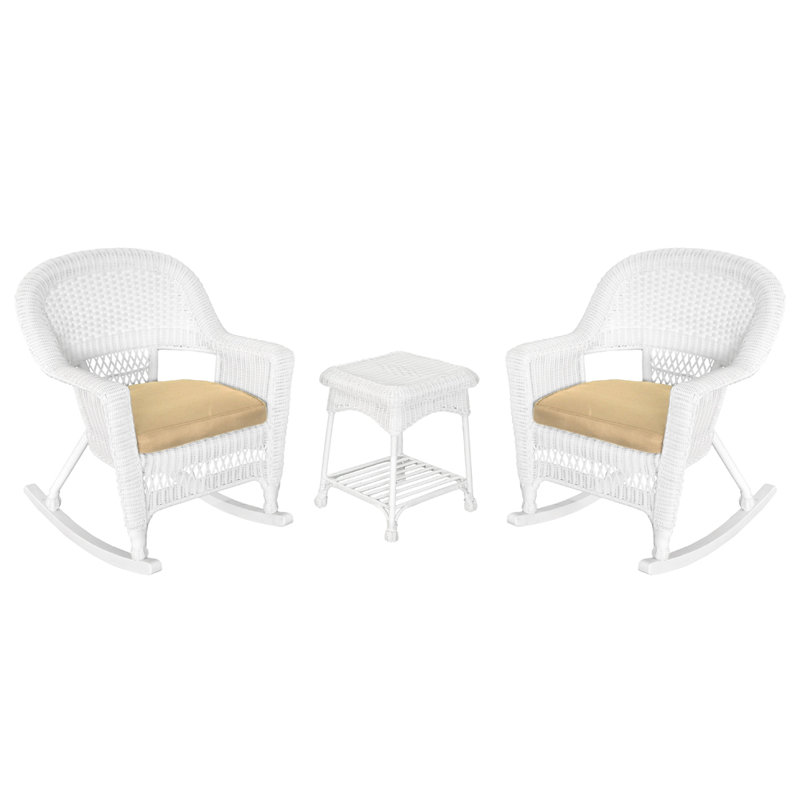 Ensemble de conversation 3 pièces Starner, Blanc, Brun clair