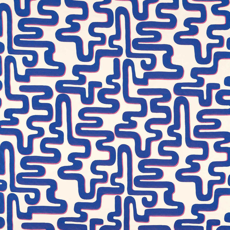 Meander Fabric, Lapis/Spinel