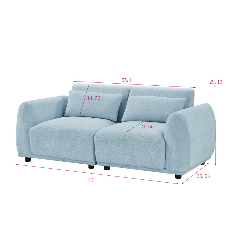 Emora , H 29,13 po x l 72,83 po x P 35,03 po, Laine bleue
