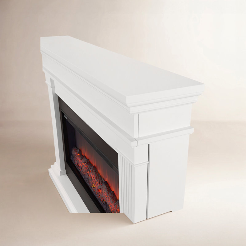 Beau 59" Landscape Electric Fireplace by Real Flame, White, Standard