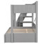 Lit superposé simple au-dessus de double avec escalier de rangement, lit gigogne, tablettes et station de charge USB, gris-1603089566