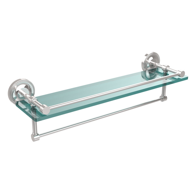 Adria Bracket Shelf with Towel Bar, Polished Chrome