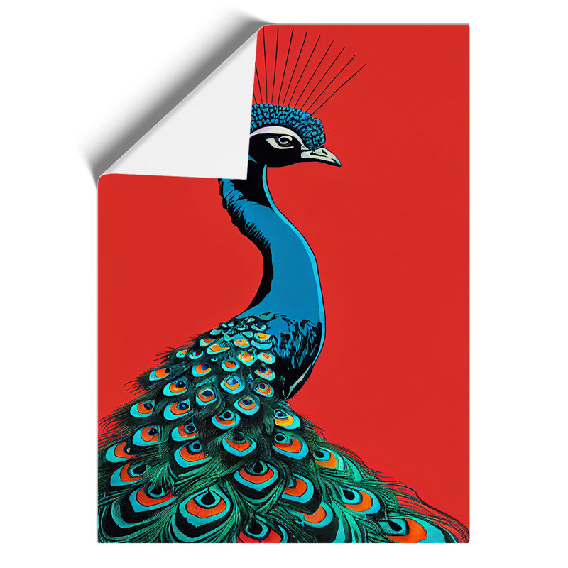 XV1022-3452X Peacock Retro Art - Print, Paper, No Matte, 42cm H x 29.7cm W
