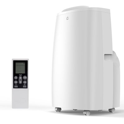 14,000 BTU Portable Air Conditioner with Dehumidifier & Fan, Portable AC Unit Cools Up To 750 Sq. Ft., Quite Operation Room Air Conditioner, Auto Evaporation System, Remote, Windows Kit, White
