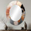 Décoration abstraite dorée et blanche Harmony I - Miroir mural ovale doré-1285810990