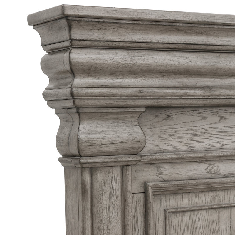 Heritage Taupe Queen Upholstered Wood Frame Bed with 3 Drawers