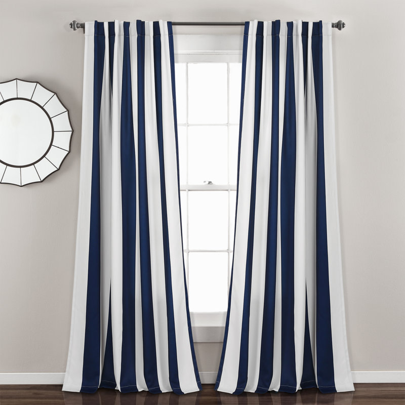 Paire de rideaux obscurcissant à motif rayé Lush Decor Wilbur (ensemble de 2), Marine