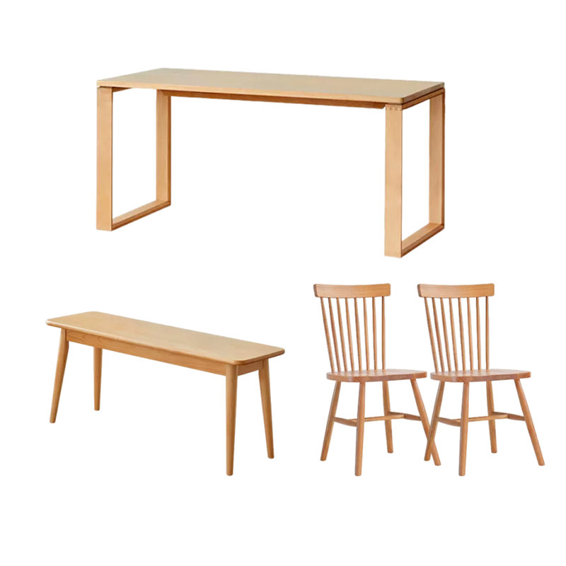 Longue table de travail longue table en bois massif, H 29,52 po x L 55,11 po x l 31,49 po